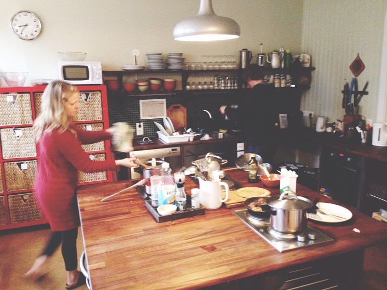 Shared kitchen in a hostel | Photo by Sabrina Lamberth-Cocca